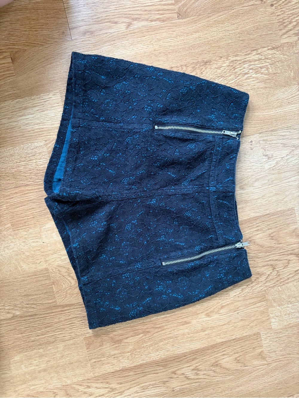 GENERATION Y Black Lace Shorts with Teal Lining
